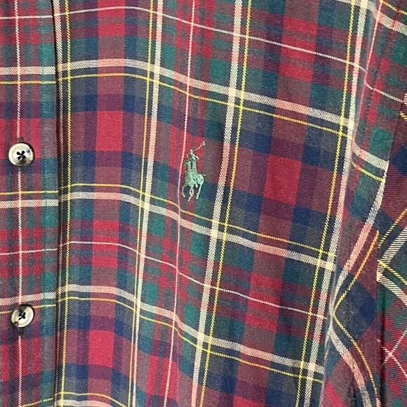 Ralph Lauren Red Checkered Plaid Patterned Button Long Sleeve Size XL Men's - Picture 5 of 6